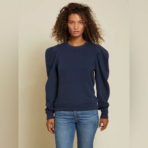 Nation LTD Joss Sweatshirt with Draped Sleeve in Lakeshore Size Medium $170